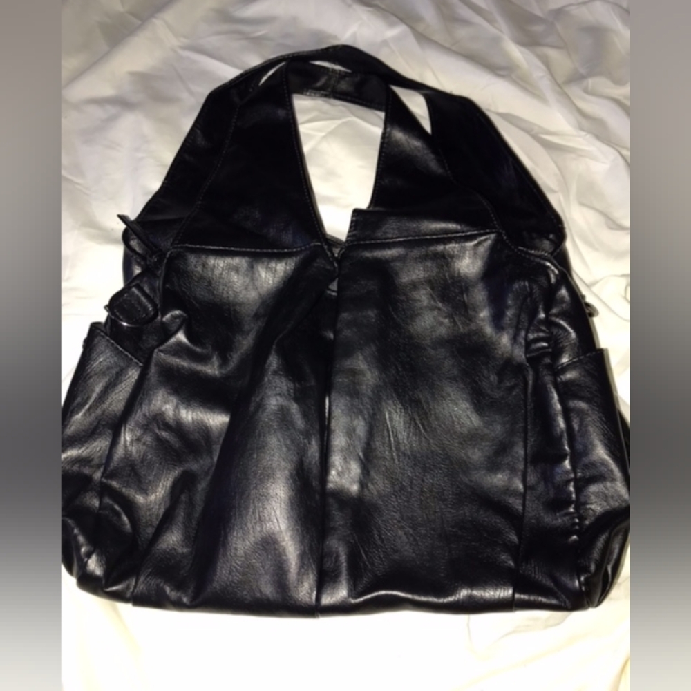 Black Leather Tote Bag Or Purse